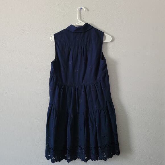 Diane Von Furstenberg Lace cut out Sleeveless dress in navy - Picture 3 of 10